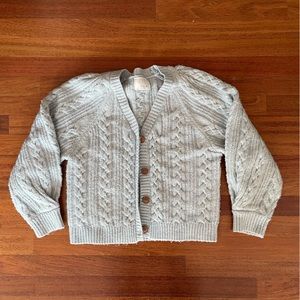 Zara Cable cardigan pale blue gray kids size 12